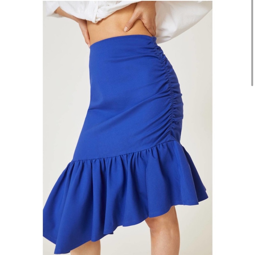 NWOT Maeve Slim Flounced Skirt in Royal Blue XS